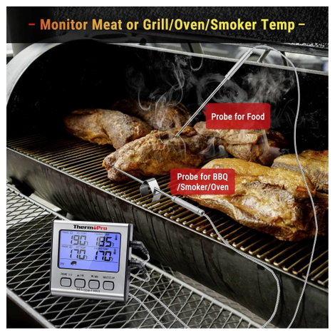 ThermoPro TP17 Grill hőmérő Sütő- és maghőmérséklet Grill ételek, °C /°F kijelzés, Sütés 3. kép