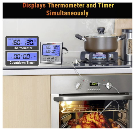 ThermoPro TP17 Grill hőmérő Sütő- és maghőmérséklet Grill ételek, °C /°F kijelzés, Sütés 7. kép