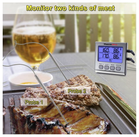 ThermoPro TP17 Grill hőmérő Sütő- és maghőmérséklet Grill ételek, °C /°F kijelzés, Sütés 8. kép