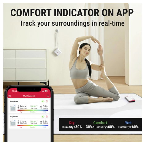 ThermoPro Vezeték nélküli hőmérséklet- és légnedvesség mérő Fehér TP351 4. kép