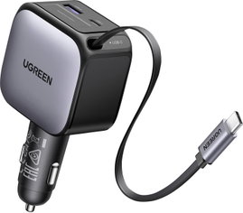 UGREEN EC603 90W Car Charger Jármű töltőkészülék 90 W 2x USB-C®, 1x USB-A Szürke Személygépkocsi, Te