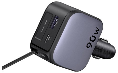 UGREEN EC603 90W Car Charger Jármű töltőkészülék 90 W 2x USB-C®, 1x USB-A Szürke Személygépkocsi, Te 3. kép