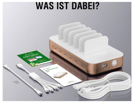 4Smarts Asztali töltőállomás 100 W USB-A, USB-C®, Lightning, Mikro USB Quick Charge, Power Delivery  11. kép