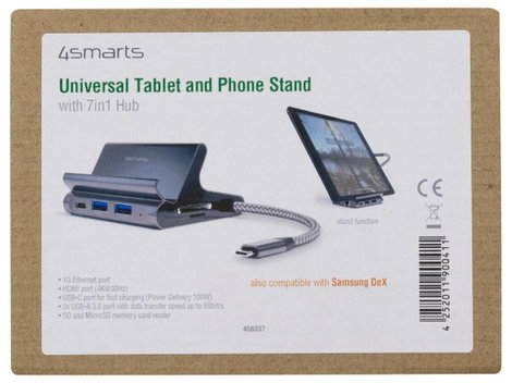 4Smarts Asztali töltőállomás 100 W 2x USB-A, 2x USB-C®, HDMI®, Mikro SD kártyanyílás, RJ45, SD kárty 3. kép