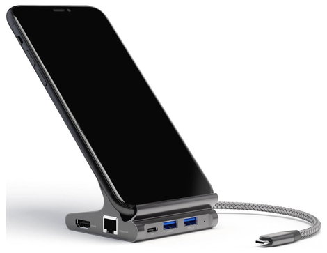 4Smarts Asztali töltőállomás 100 W 2x USB-A, 2x USB-C®, HDMI®, Mikro SD kártyanyílás, RJ45, SD kárty 7. kép