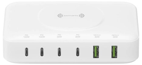 4Smarts Asztali töltőállomás 100 W 2x USB-A, 4x USB-C®, Standard indukciós töltés Quick Charge 3.0,  2. kép