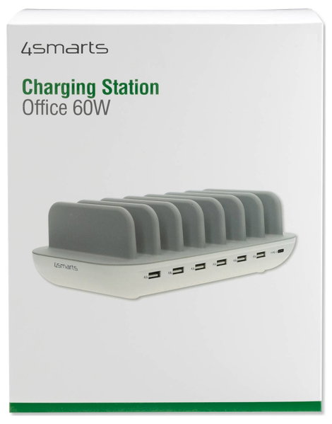 4Smarts Asztali töltőállomás 60 W 1x USB-C®, 6x USB-A Fehér, Szürke Beltér 4. kép