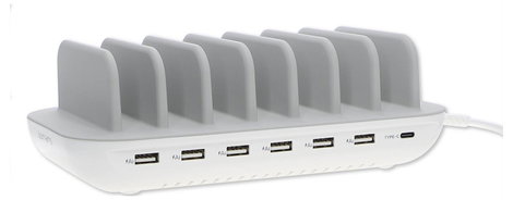 4Smarts Asztali töltőállomás 60 W 1x USB-C®, 6x USB-A Fehér, Szürke Beltér 6. kép