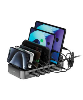 4Smarts Asztali töltőállomás 100 W USB-A, USB-C®, Lightning, Mikro USB Quick Charge, Power Delivery 