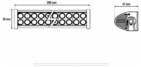 KAMAR Munkafényszóró, Távolsági fényszóró 12 V/DC, 24 V/DC LB0075 (Sz x Ma x Mé) 280 x 30 x 47 mm 16 6. kép
