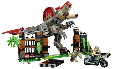 LEGO® JURASSIC WORLD™ 77982 Flucht des Spinosaurus Spielzeug-Dino Bauset mit beweglichem Dinosauri 2. kép