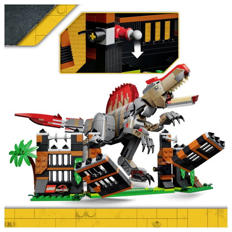 LEGO® JURASSIC WORLD™ 77982 Flucht des Spinosaurus Spielzeug-Dino Bauset mit beweglichem Dinosauri 7. kép