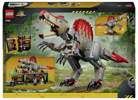 LEGO® JURASSIC WORLD™ 77982 Flucht des Spinosaurus Spielzeug-Dino Bauset mit beweglichem Dinosauri 8. kép