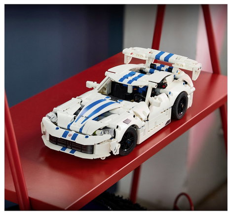 LEGO® TECHNIC 42234 Dodge Viper GTS-R sportkocsi építőkészlet versenyautó kormányzással, V10-es du 5. kép