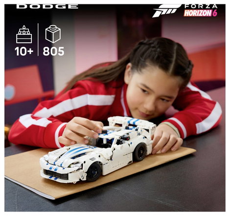 LEGO® TECHNIC 42234 Dodge Viper GTS-R sportkocsi építőkészlet versenyautó kormányzással, V10-es du 6. kép