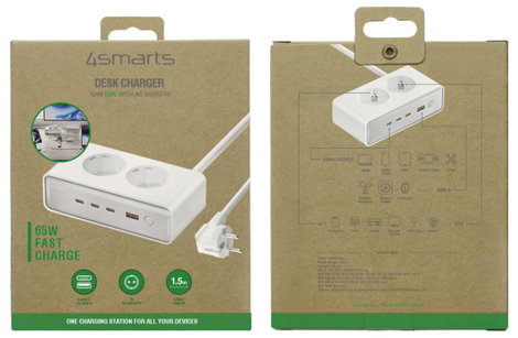 4Smarts Töltőadapter 65 W 3x USB-C®, USB-A, Védőérintkezős dugalj Quick Charge 3.0, Power Delivery F 7. kép
