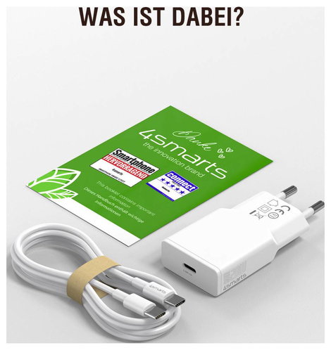 4Smarts USB-s töltőkészülék 20 W USB-C® Power Delivery Fehér Beltér, Aljzat dugó GaN, USB Power Deli 6. kép