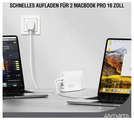 4Smarts USB-s töltőkészülék 200 W USB-C® Power Delivery Fehér Beltér GaN, USB Power Delivery (USB-PD 3. kép