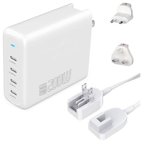 4Smarts USB-s töltőkészülék 200 W USB-C® Power Delivery Fehér Beltér GaN, USB Power Delivery (USB-PD 7. kép