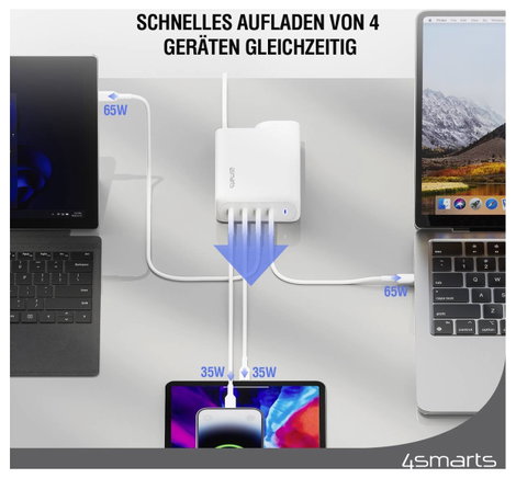 4Smarts USB-s töltőkészülék 200 W USB-C® Power Delivery Fehér Beltér GaN, USB Power Delivery (USB-PD 8. kép