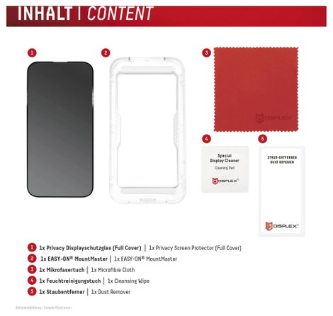 DISPLEX Kijelzővédő üveg belátás védelemmel Apple iPhone 17 Pro 1 db 02265 2. kép