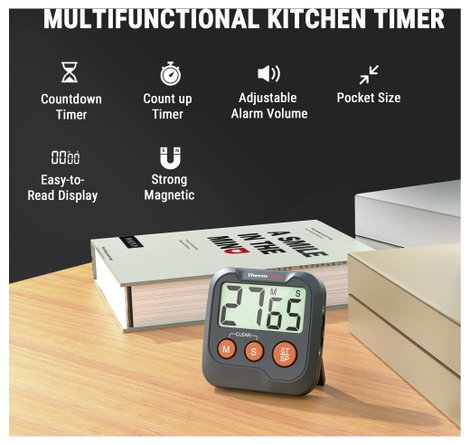 ThermoPro TM03W Időzítő Fekete digitális 2. kép