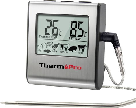 ThermoPro TP16 Húshőmérő Felügyelet és maghőmérséklet °C /°F kijelzés, Sütés, Grill ételek