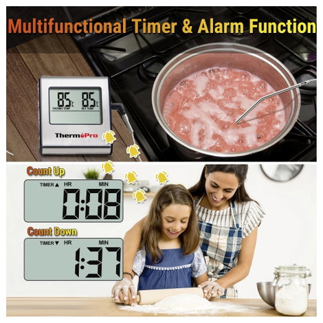 ThermoPro TP16 Húshőmérő Felügyelet és maghőmérséklet °C /°F kijelzés, Sütés, Grill ételek 7. kép