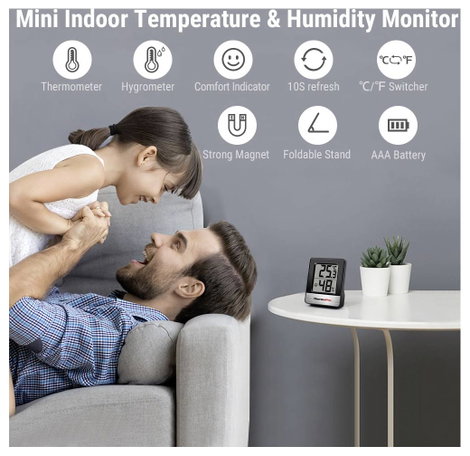 ThermoPro TP49B-3 Hőmérséklet- és légnedvesség mérő Fekete, Ezüst TP49B-3 3. kép