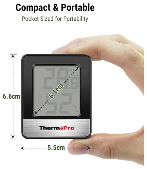 ThermoPro TP49B-3 Hőmérséklet- és légnedvesség mérő Fekete, Ezüst TP49B-3 8. kép