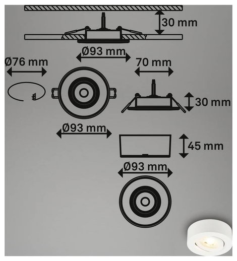 Briloner 7991016 Beépíthető lámpa LED EEK: F (A - G) Melegfehér Fehér 7. kép