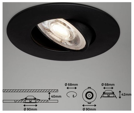 Briloner 7602035 7602035 Beépíthető lámpa EEK: F (A - G) LED LED 4.9 W Fekete 5. kép