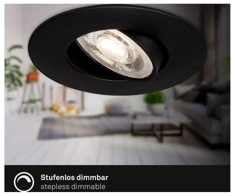 Briloner 7602035 7602035 Beépíthető lámpa EEK: F (A - G) LED LED 4.9 W Fekete 8. kép