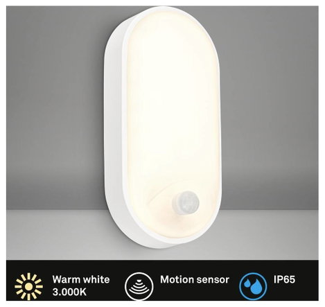 Briloner RUCH 3830016 Fali lámpa mozgásjelzővel LED EEK: F (A - G) 12 W LED Fehér 2. kép