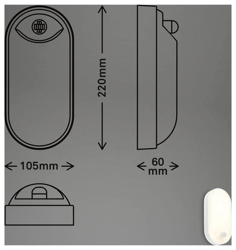 Briloner RUCH 3830016 Fali lámpa mozgásjelzővel LED EEK: F (A - G) 12 W LED Fehér 7. kép