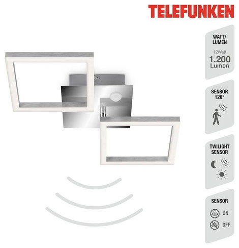 Telefunken 318508TF 318508TF LED-es mennyezeti lámpa mozgásjelzővel LED EEK: F (A - G) 12 W Króm 2. kép