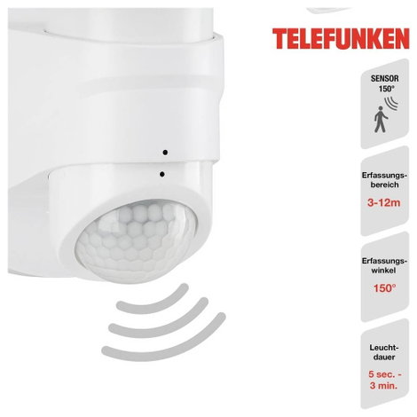 Telefunken 304606TF 304606TF LED-es kültéri fali lámpa mozgásérzékelővel EEK: F (A - G) LED LED 20 W 3. kép