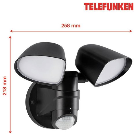 Telefunken 304605TF 304605TF LED-es kültéri fali lámpa mozgásérzékelővel EEK: F (A - G) LED LED 20 W 7. kép