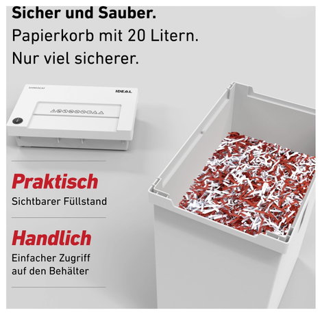 Krug & Priester IDEAL SHREDCAT 8100 Iratmegsemmisítő 10 lap Részecskevágás 5 x 30 mm P-4 20 l Szinté 13. kép