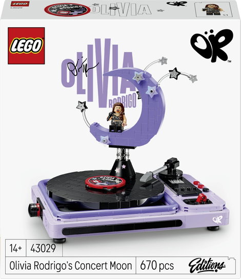 43029 LEGO® Editions Olivia Rodrigos Konzertmond pielzeug-Plattenspieler und Schallplatte – Geschen