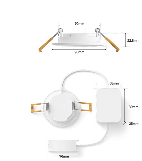 Philips Hue Hue LED-es beépíthető lámpa 8721103109170 3er-Pack Fixen beépített LED-es 0.5 W Melegfeh 3. kép
