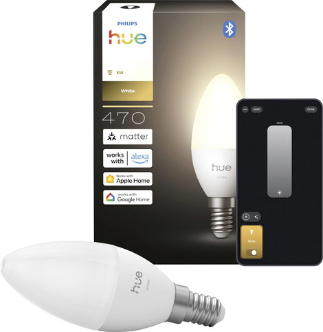 Philips Hue Hue LED-es fényforrás (1 db) 8721103099600 EEK: E (A - G) 1er-Pack E14 0.2 W Melegfehér