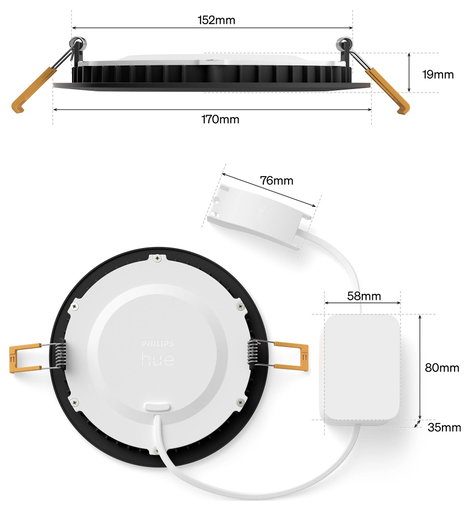 Philips Hue Hue LED-es beépíthető lámpa 8721103109415 1er-Pack 0.5 W Melegfehértől a hidegfehérig 3. kép