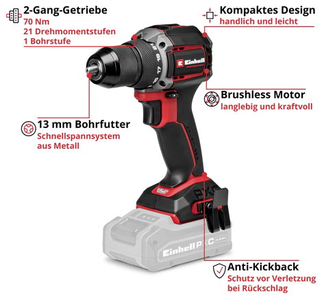 Einhell Professional TP-CD 18/70-C Li BL - Solo 4514335 Akkus fúrócsavarozó 18 V Lítiumion akku nélk 3. kép
