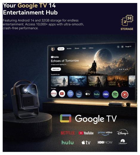 Wanbo Kivetítő Togo Pro LED 500 ANSI lumen 1920 x 1080 Full HD Beépített hangszóró, Automatikus fóku 26. kép