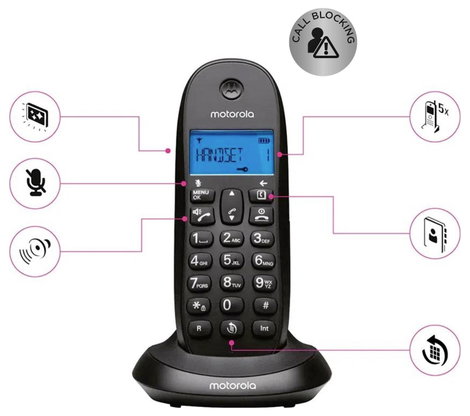 Motorola DECT Phone DECT mobil egység Fekete 3. kép