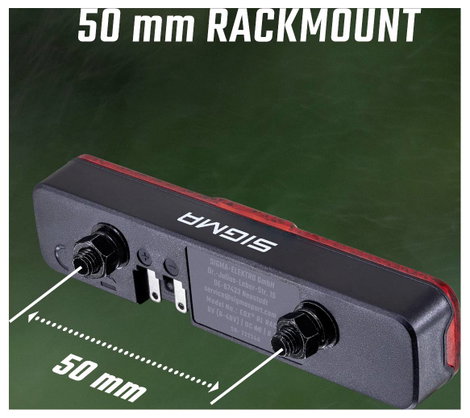 Sigma EOX RL RACK BRAKE w/fixing material Kerékpár hátsó világítás LED Fedélzeti hálózatról 4. kép