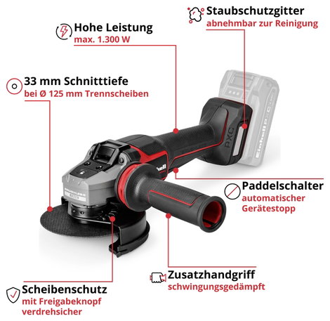 Einhell Professional TP-AG 18/125-13 Q P BL - Solo 4431197 Akkus sarokcsiszoló akku nélkül, töltő né 3. kép