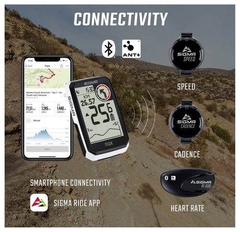 Sigma ROX 4.0 (White) Endurance Kerékpárkomputer, vezeték nélküli Bluetooth 4. kép