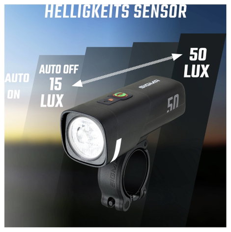 Sigma Aura 50 / Hiro 10 Set Kerékpár világítás készlet Akkus LED-es fényforrás Akkuról üzemeltetett 5. kép